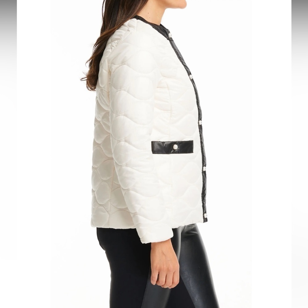Kate Spade | Pearl Snap Quilted Jacket White NEW Size M - Picture 2 of 9